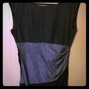 Venus Black and Grey Dramatic Wool Wrap Dress